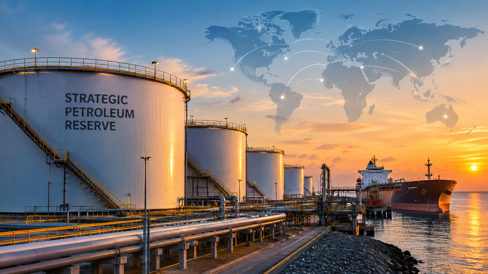 Ilustrasi cadangan minyak strategis dan pasokan energi global